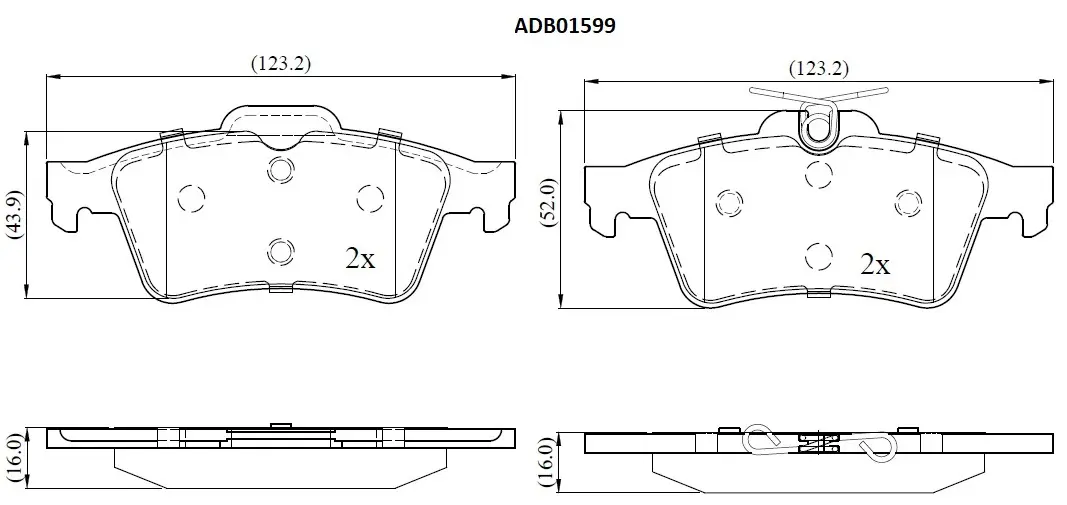 Тормозные колодки дисковые, комплект ALLIED NIPPON ADB01599 1420936823 AN179K R
