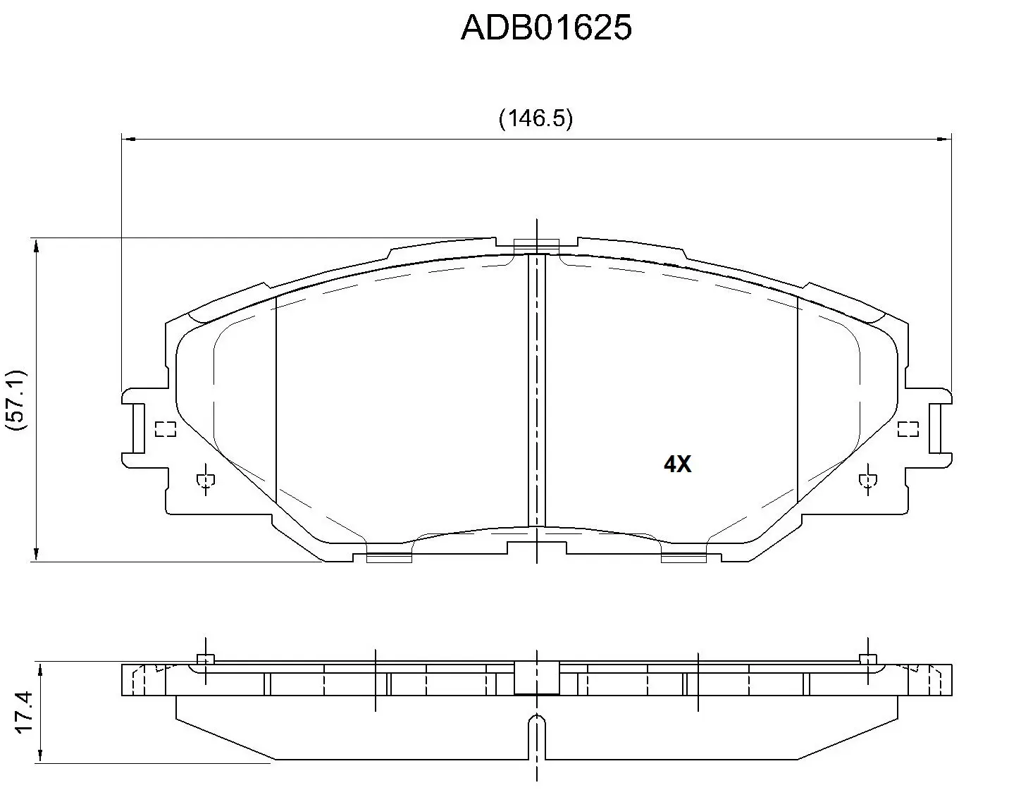 Тормозные колодки дисковые, комплект ALLIED NIPPON T OWLN9 1441278991 ADB01625
