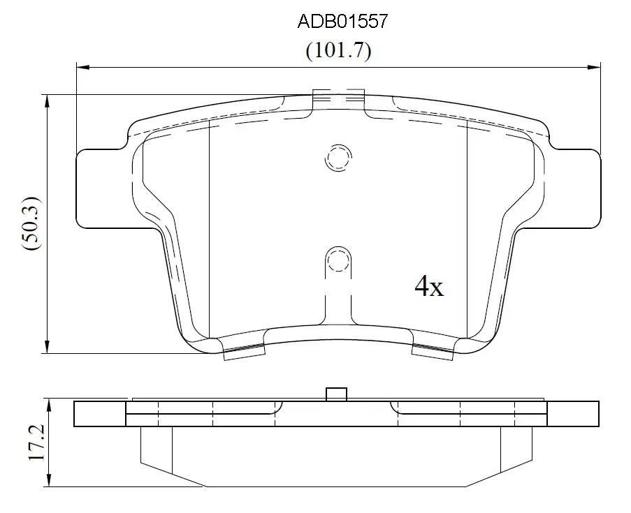 Тормозные колодки дисковые, комплект ALLIED NIPPON ADB01557 1420939230 Y1PED 5