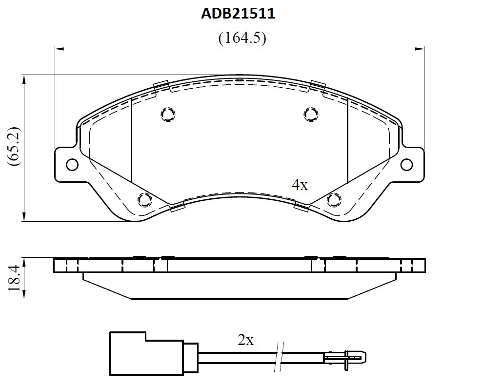 Тормозные колодки дисковые, комплект ALLIED NIPPON ADB21511 RYYAT 2B 1441279013
