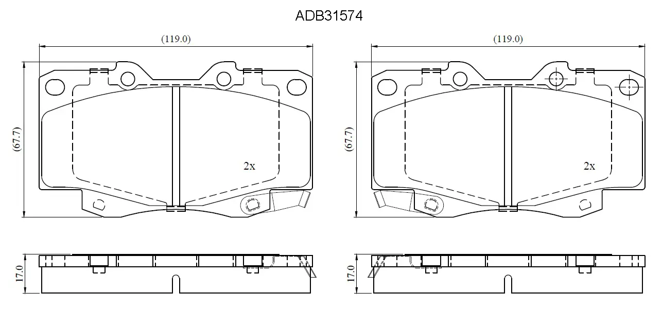 Тормозные колодки дисковые, комплект ALLIED NIPPON 1441279063 ADB31574 RI7R 391 изображение 0
