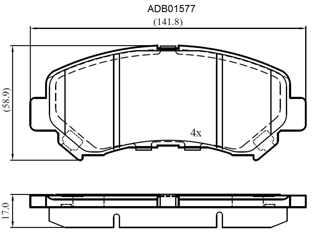 Тормозные колодки дисковые, комплект ALLIED NIPPON ADB01577 1WNR LVV 1420934407