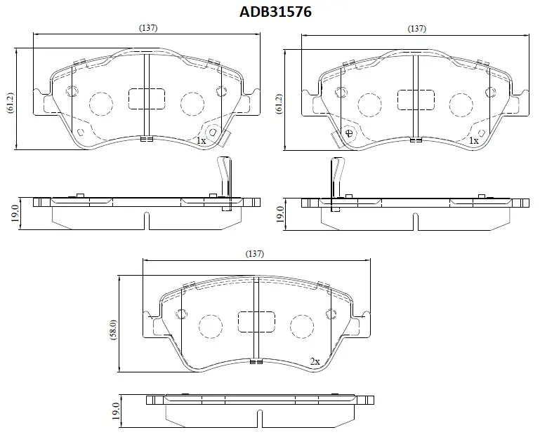Тормозные колодки дисковые, комплект ALLIED NIPPON H193 S77 1420936397 ADB31576 изображение 0