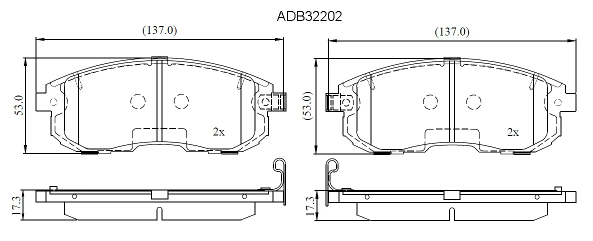 Тормозные колодки дисковые, комплект ALLIED NIPPON 34YDF U 1441279070 ADB32202