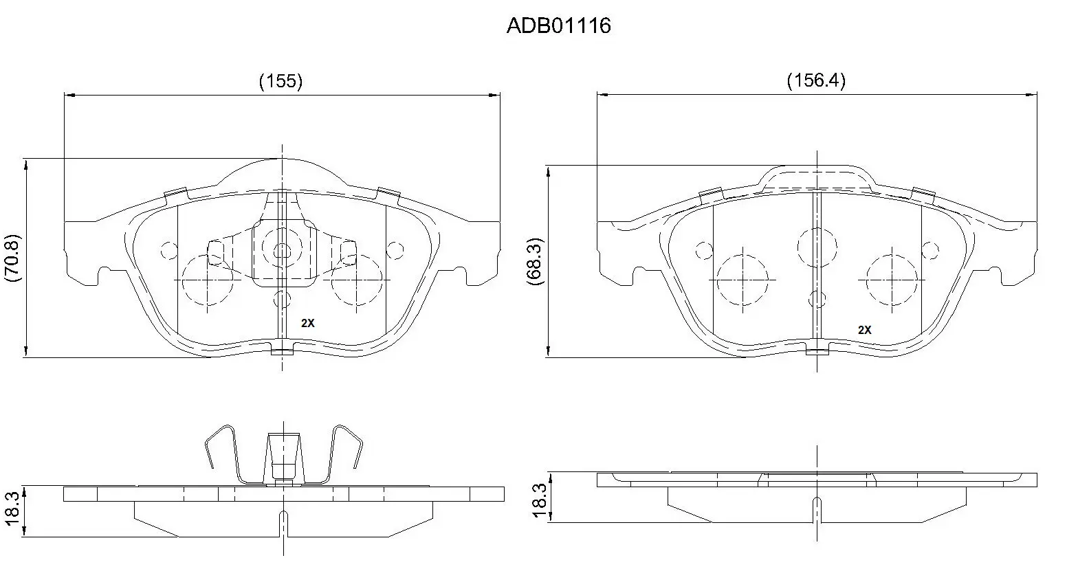 Тормозные колодки дисковые, комплект ALLIED NIPPON A1YEC OE 1441279080 ADB01116 изображение 0