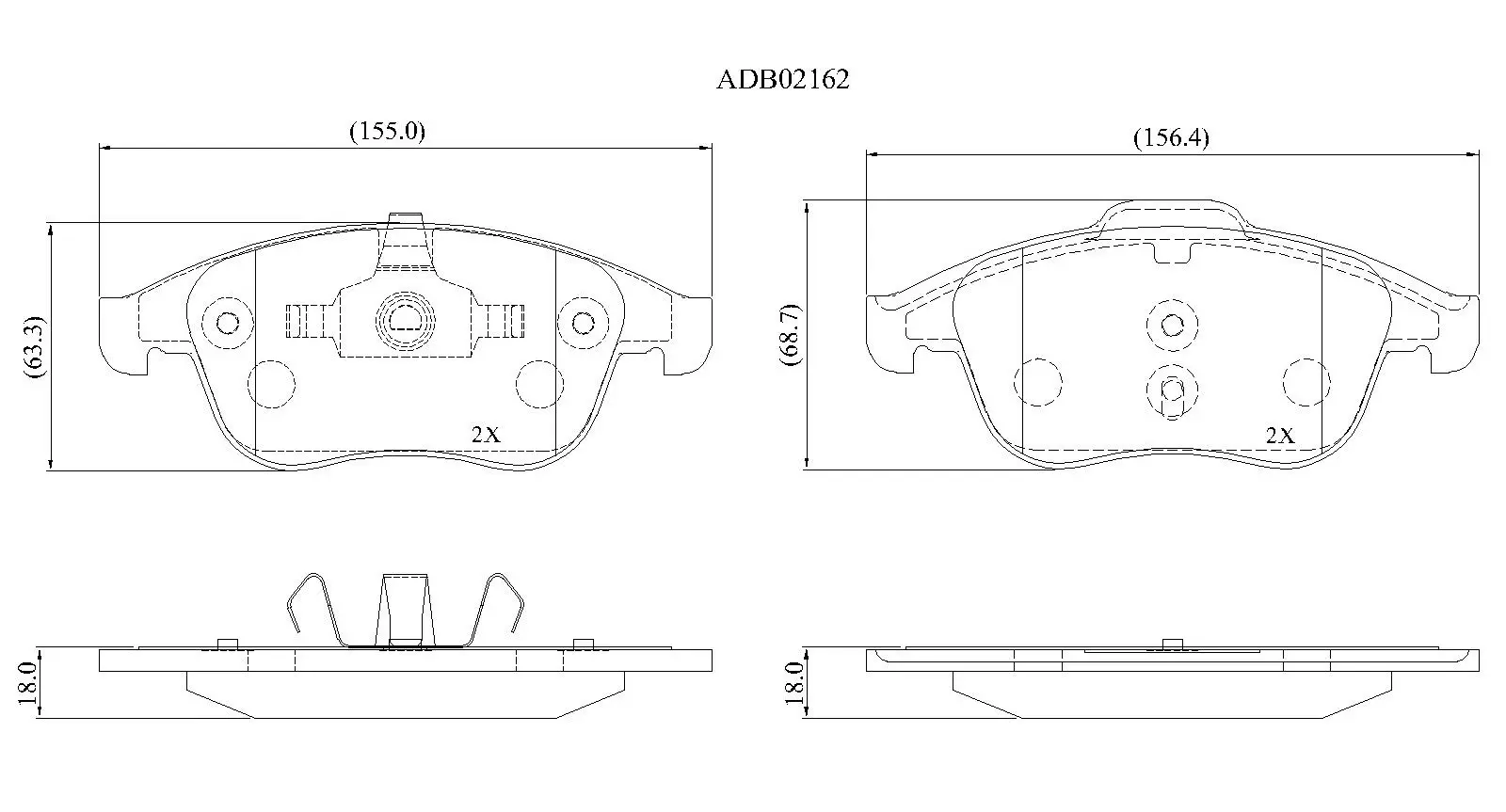 Тормозные колодки дисковые, комплект ALLIED NIPPON ADB02162 5TO0 GW 1441279097 изображение 0