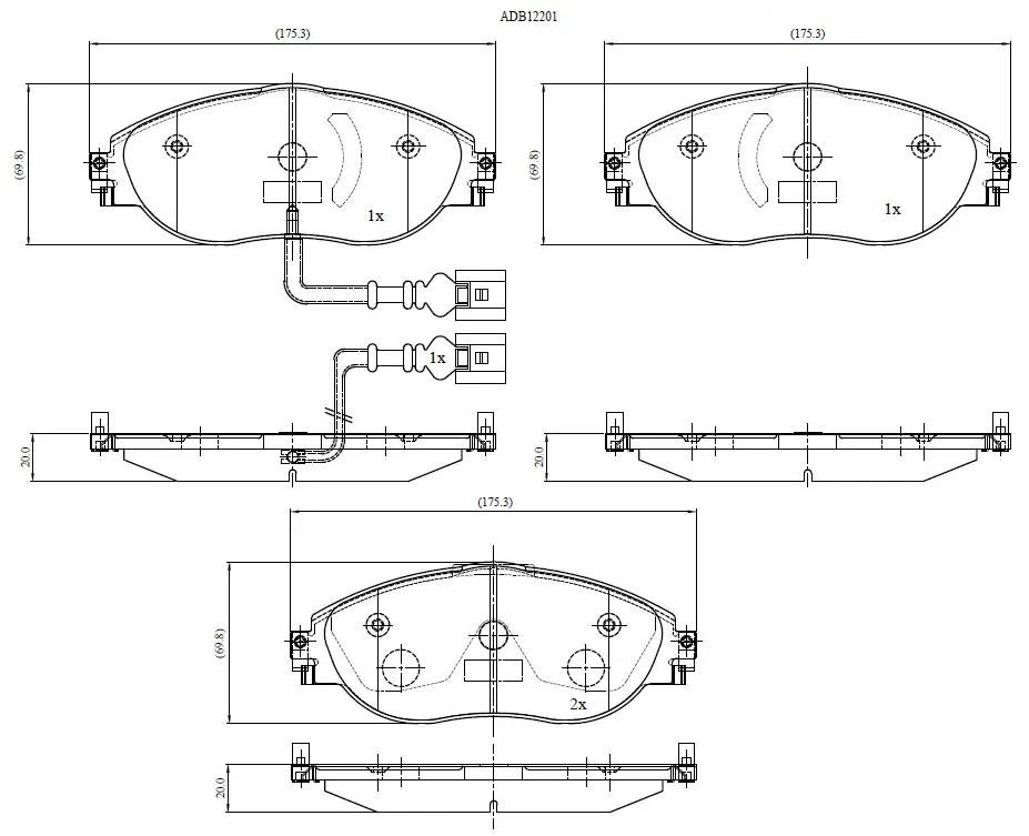 Тормозные колодки дисковые, комплект ALLIED NIPPON VIK RS 1441279119 ADB12201 изображение 0
