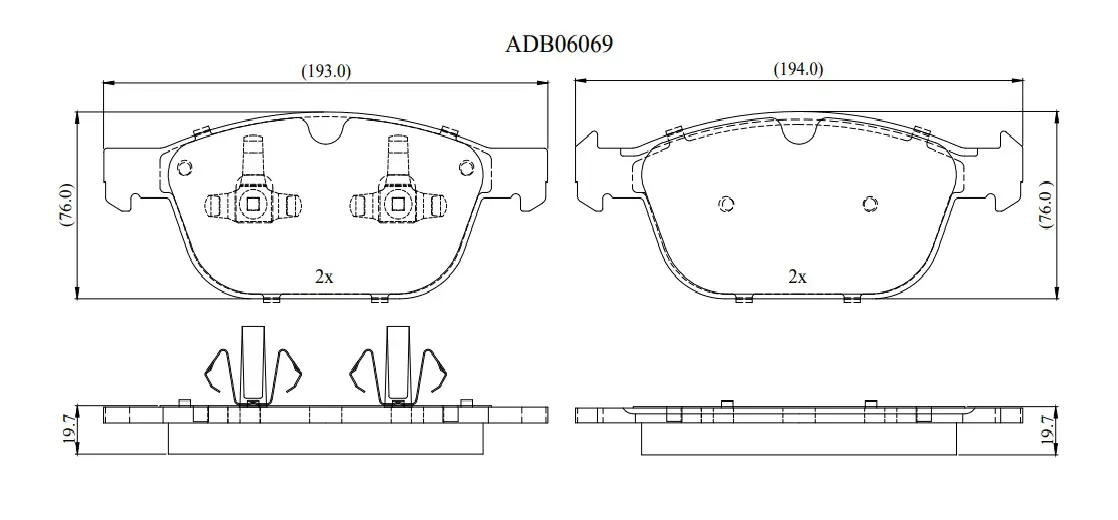 Тормозные колодки дисковые, комплект ALLIED NIPPON E8P C0 1441279121 ADB06069