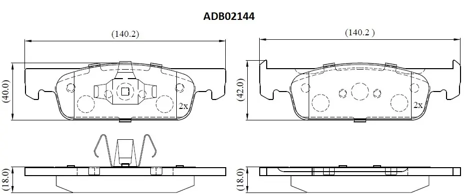 Тормозные колодки дисковые, комплект ALLIED NIPPON ADB02144 1441279126 6U WJYBR изображение 0