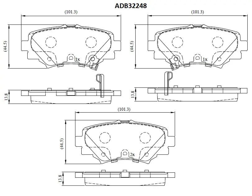 Тормозные колодки дисковые, комплект ALLIED NIPPON G VL9EP1 ADB32248 1441279136
