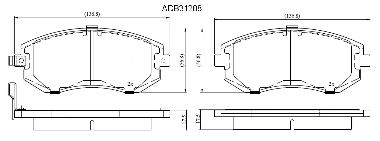 Тормозные колодки дисковые, комплект ALLIED NIPPON 1420938468 ADB31208 UNL N6AV изображение 0