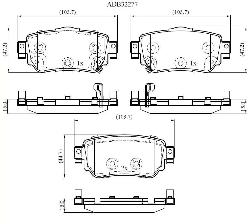 Тормозные колодки дисковые, комплект ALLIED NIPPON 1441279154 N2G5 XMO ADB32277