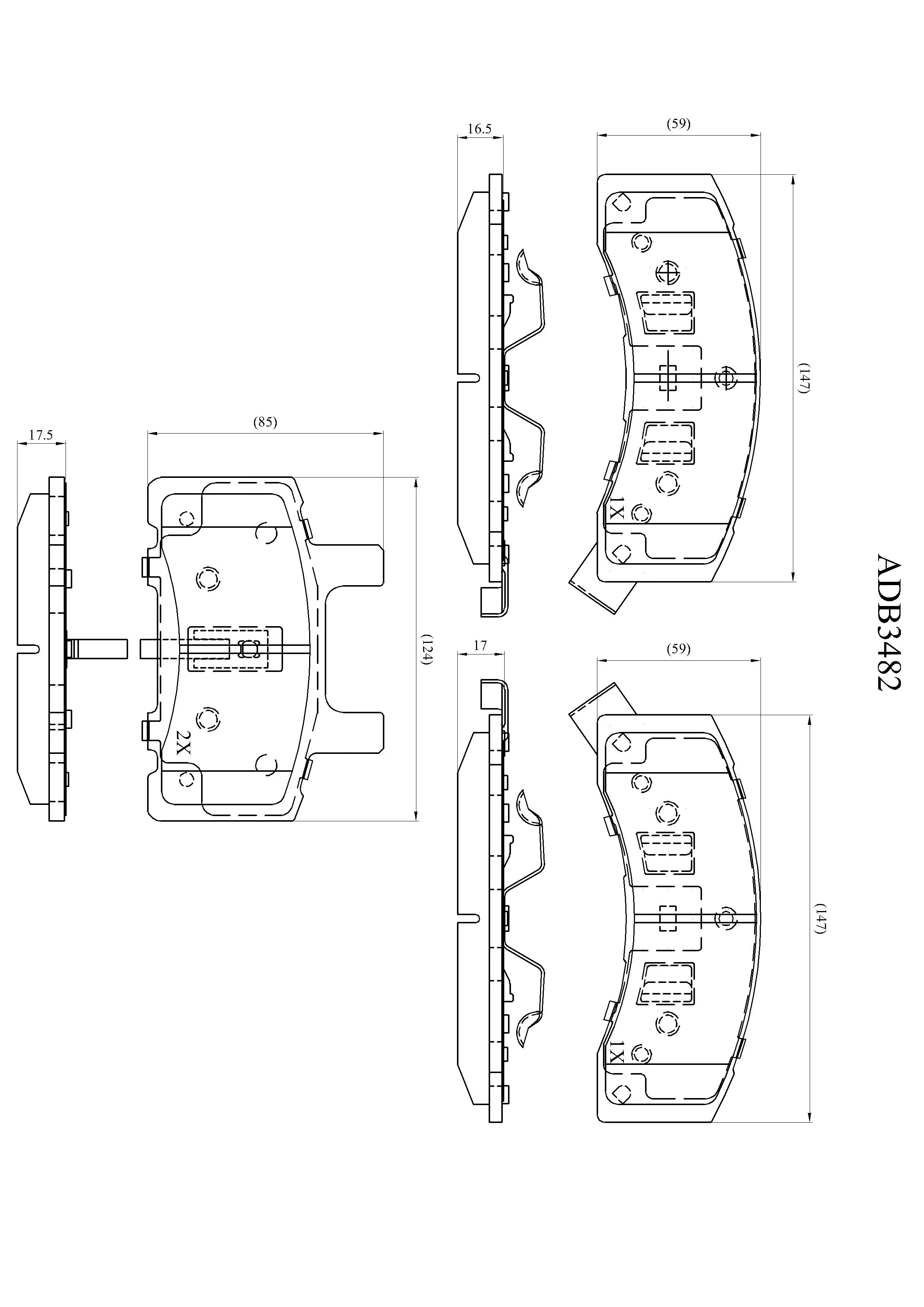 Тормозные колодки дисковые, комплект ALLIED NIPPON A WWGN 1441279163 ADB3482