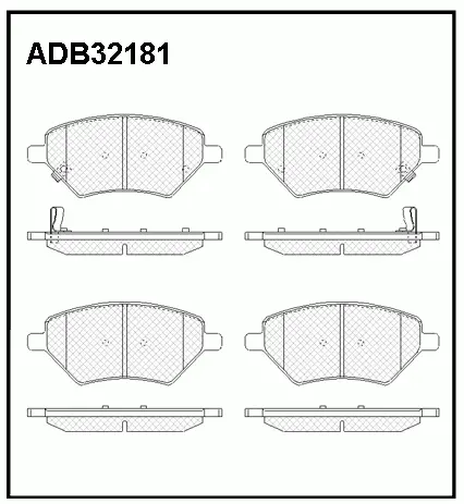 Тормозные колодки дисковые, комплект ALLIED NIPPON ADB32181 TMW J21 1441279169