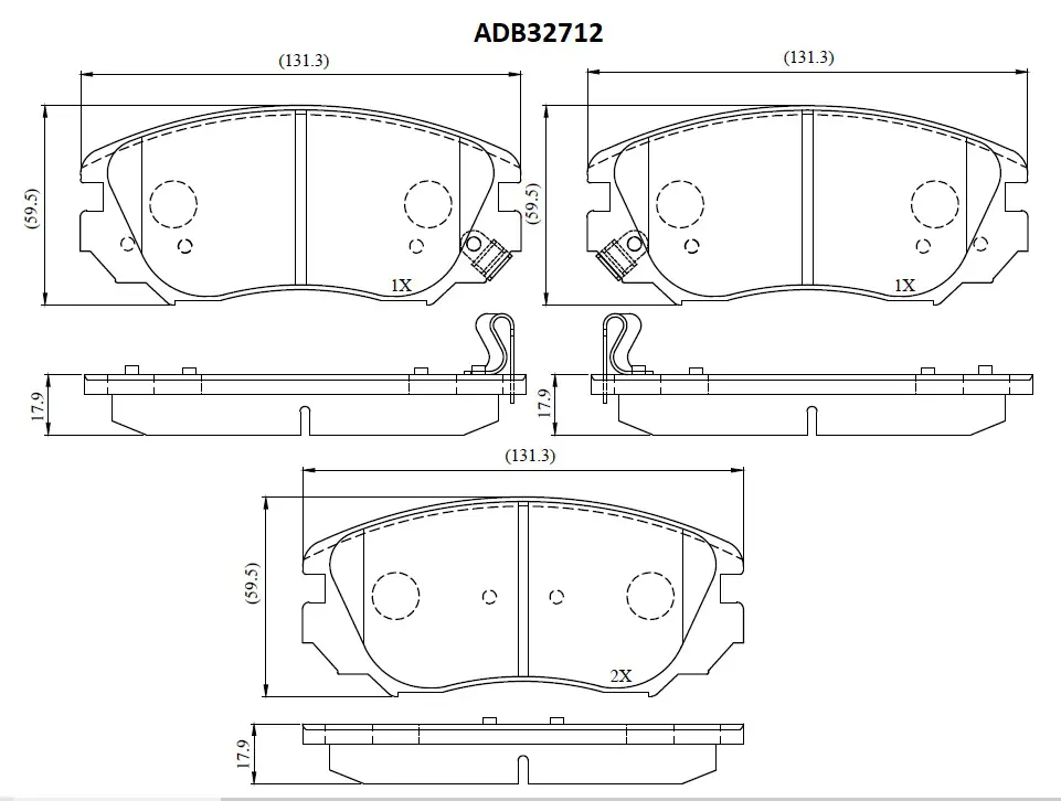 Тормозные колодки дисковые, комплект ALLIED NIPPON ADB32712 1441279184 W C1DEN