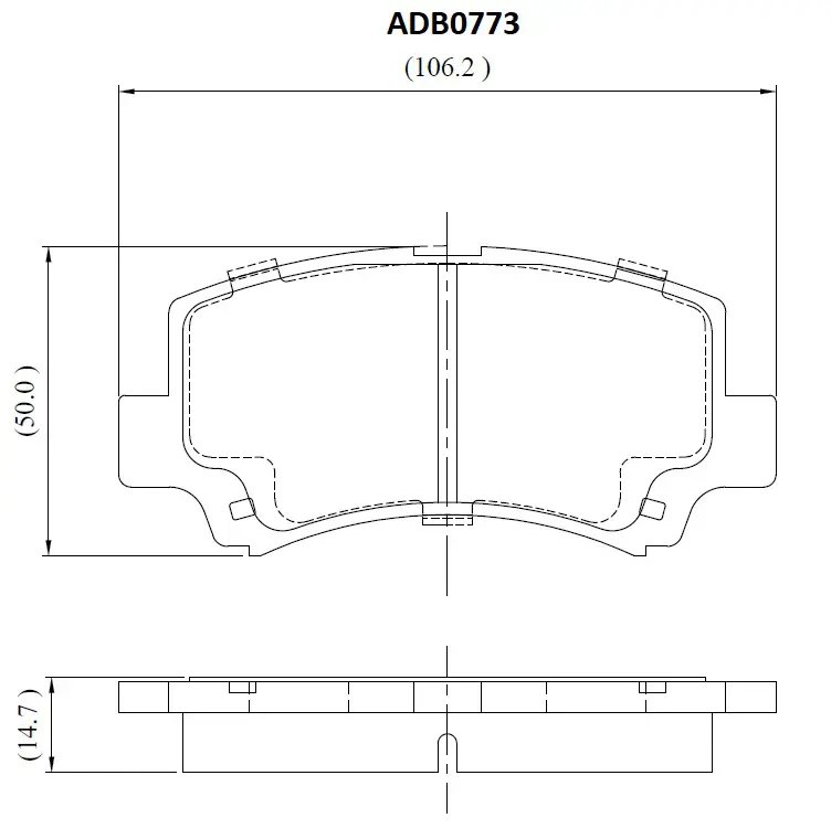 Тормозные колодки дисковые, комплект ALLIED NIPPON ADB0773 YJ V8A 1441279187