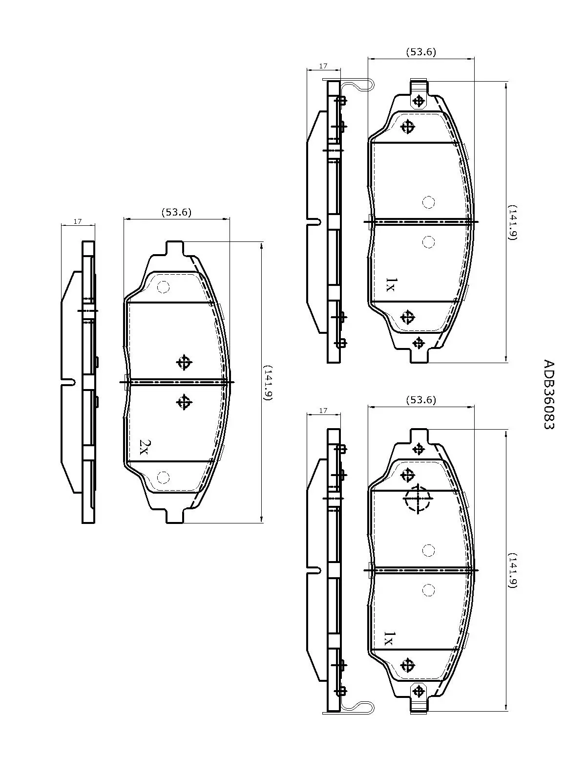 Тормозные колодки дисковые, комплект ALLIED NIPPON ADB36083 1441279204 935 33V изображение 0