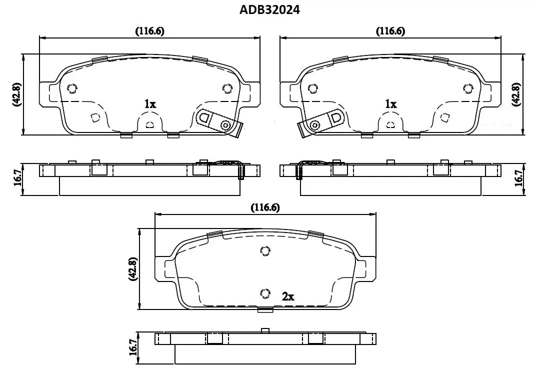 Тормозные колодки дисковые, комплект ALLIED NIPPON P9I GH ADB32024 1420939752 изображение 0