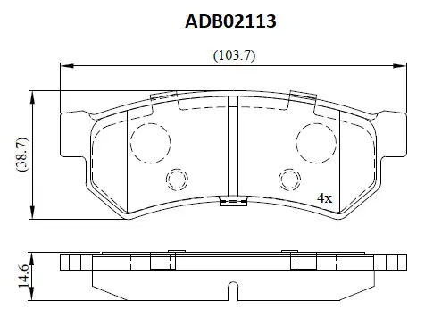 Тормозные колодки дисковые, комплект ALLIED NIPPON TQ7B6 R 1420938831 ADB02113