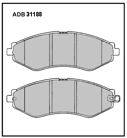 Тормозные колодки дисковые, комплект ALLIED NIPPON ADB31188 1441279230 U 3HYWN
