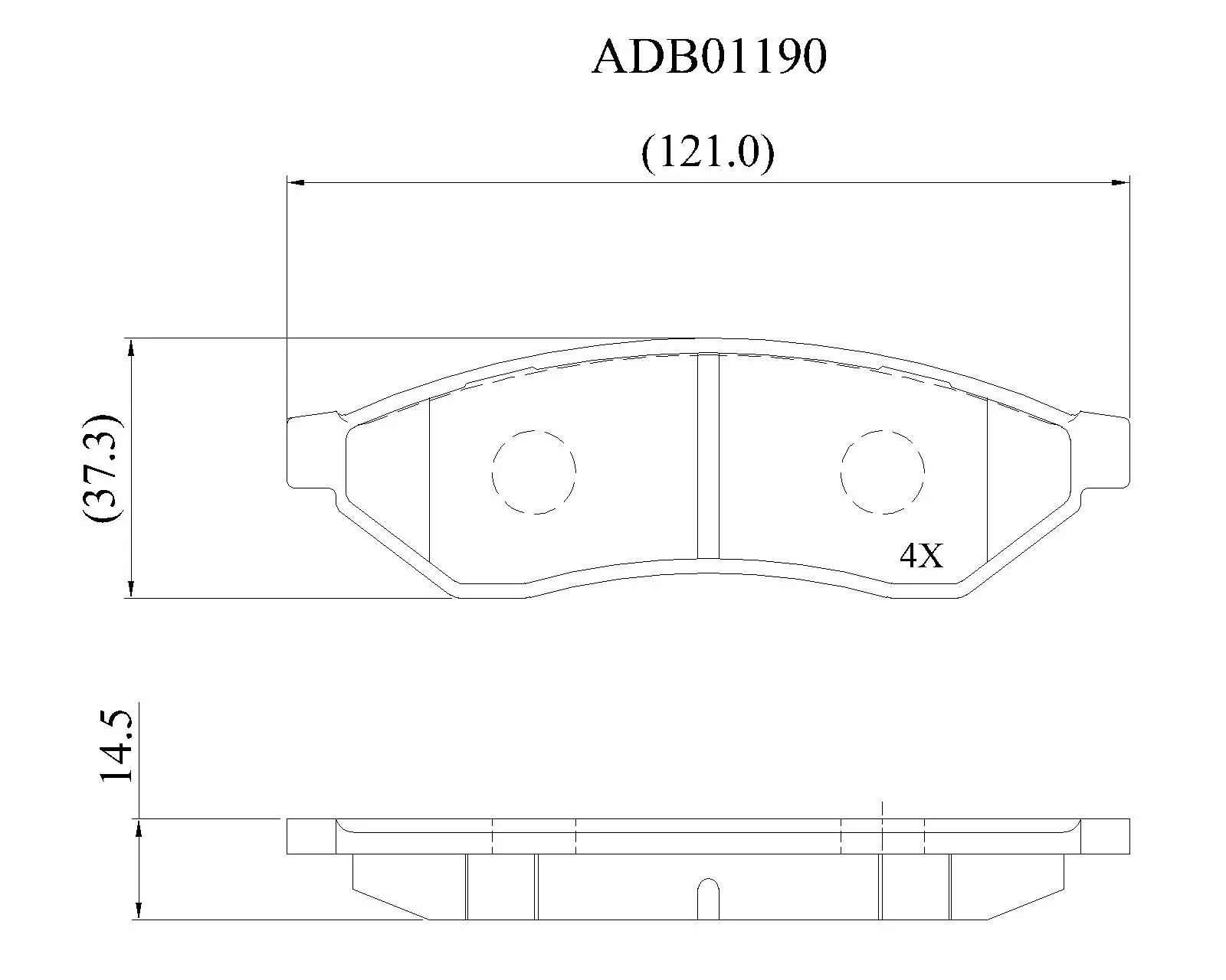 Тормозные колодки дисковые, комплект ALLIED NIPPON 1420938728 ADB01190 7VCX0I G