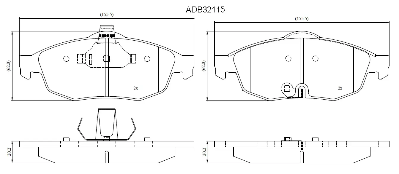 Тормозные колодки дисковые, комплект ALLIED NIPPON 1441279247 KV GNT3K ADB32115