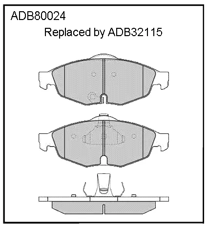 Тормозные колодки дисковые, комплект ALLIED NIPPON ADB80024 ZN 5BAB 1441279248