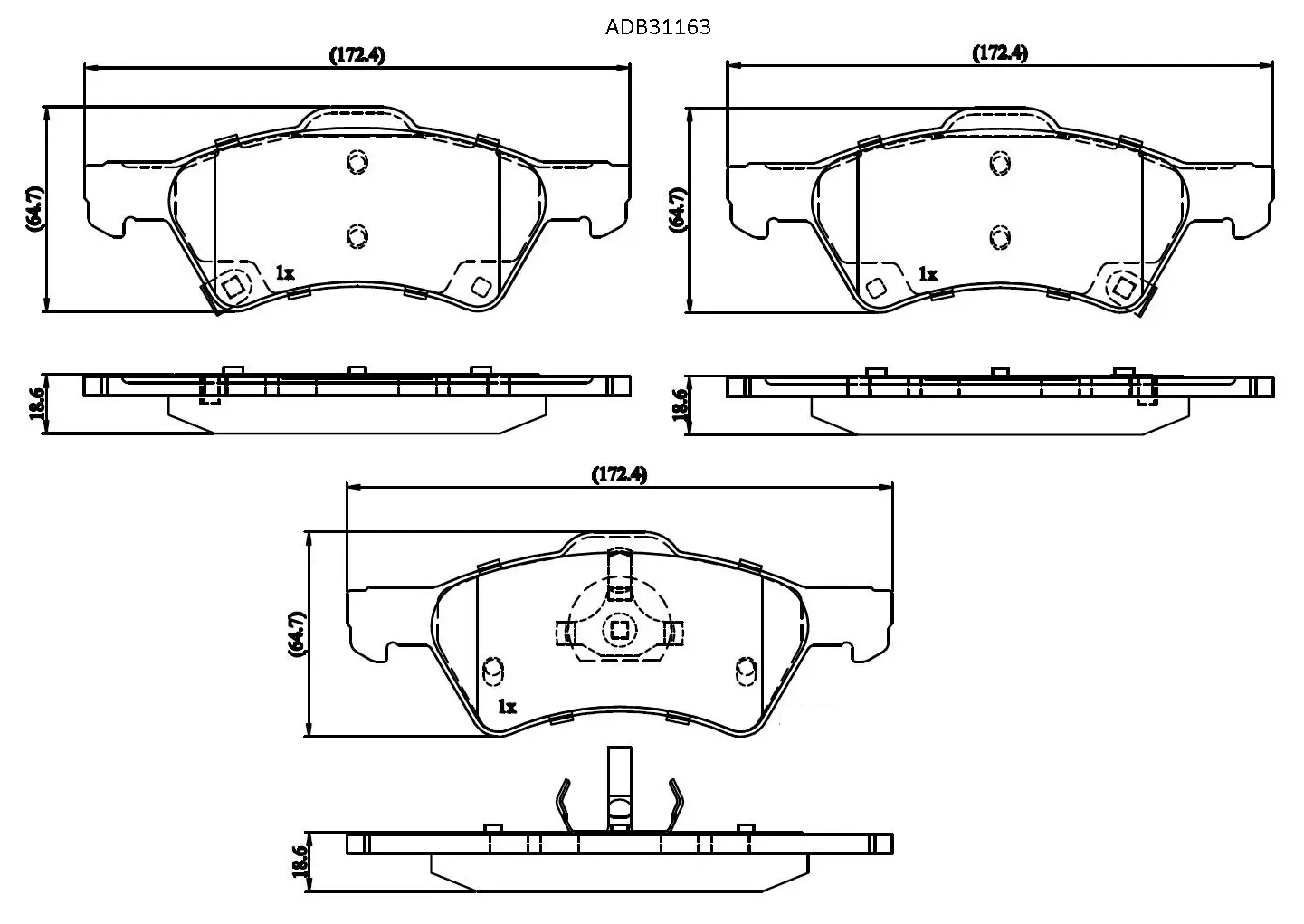 Тормозные колодки дисковые, комплект ALLIED NIPPON ADB31163 BNLLT MC 1441279249 изображение 0