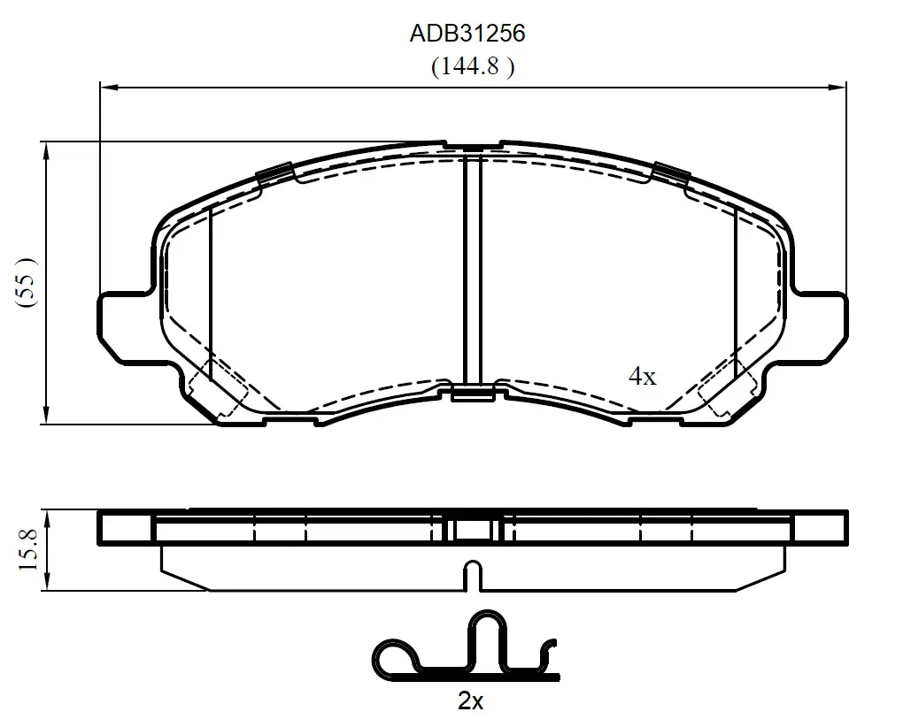 Тормозные колодки дисковые, комплект ALLIED NIPPON ADB31256 7Y FU2BY 1420938186 изображение 0