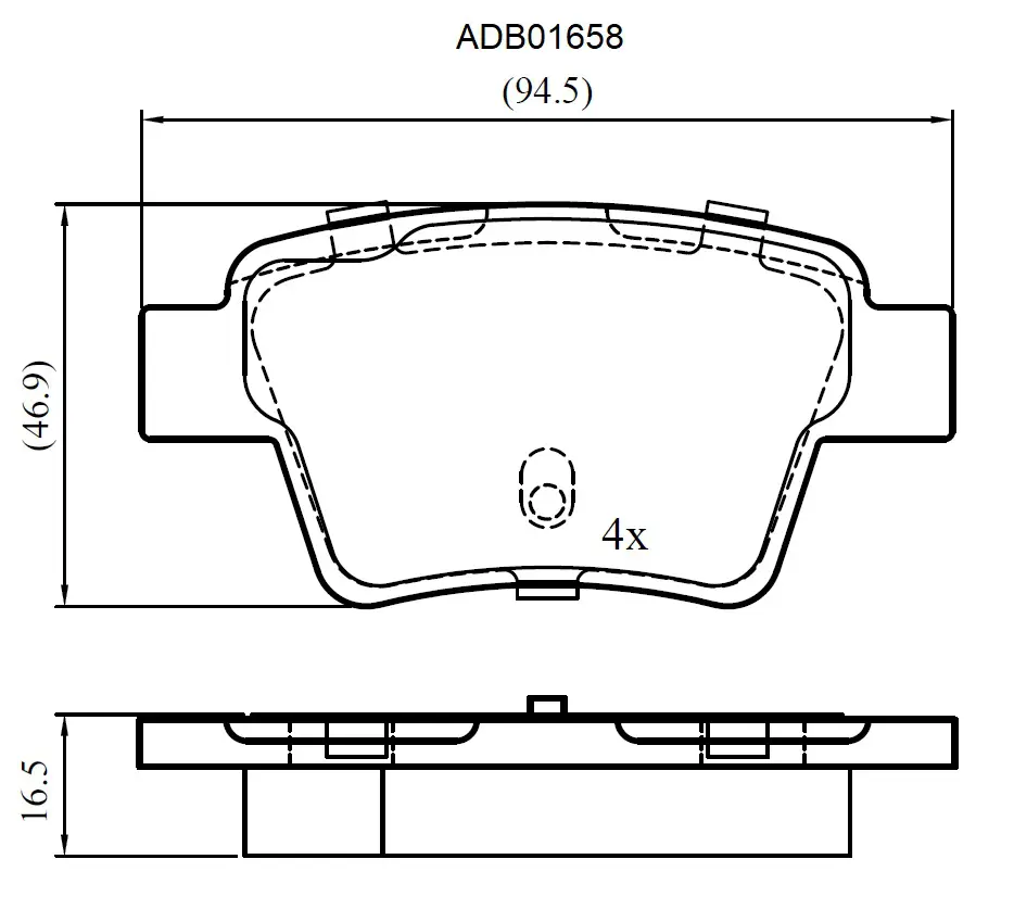Тормозные колодки дисковые, комплект ALLIED NIPPON ADB01658 1441279279 A3DM U
