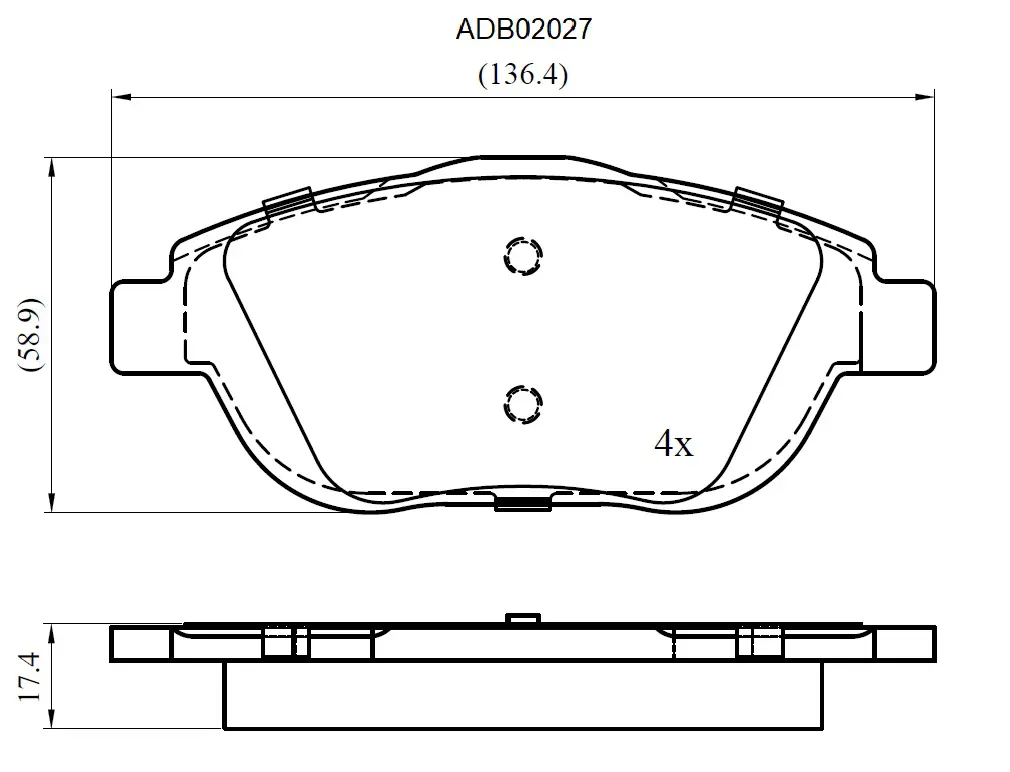 Тормозные колодки дисковые, комплект ALLIED NIPPON UK7NYG O ADB02027 1441279282