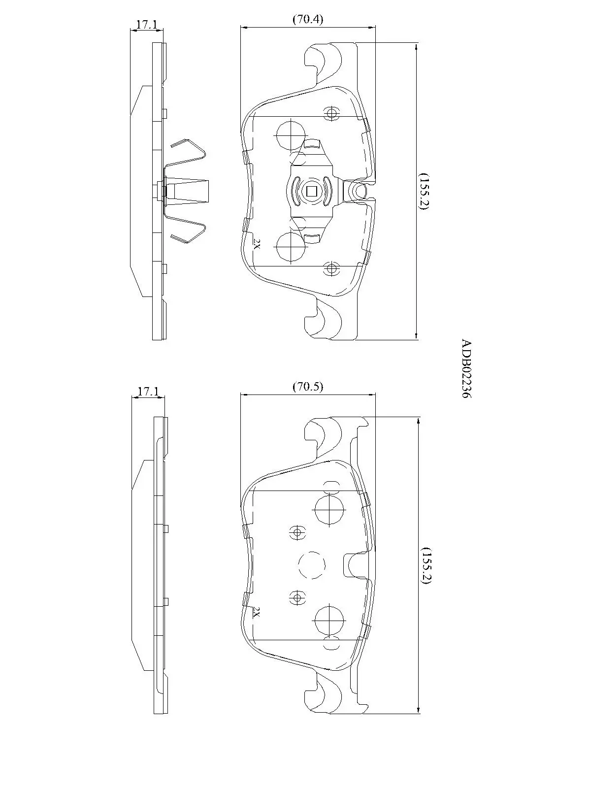 Тормозные колодки дисковые, комплект ALLIED NIPPON ADB02236 1441279289 N 1Q74