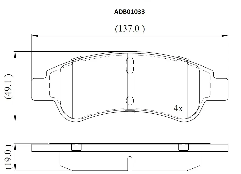 Тормозные колодки дисковые, комплект ALLIED NIPPON 1441279293 W71 6JB ADB01033