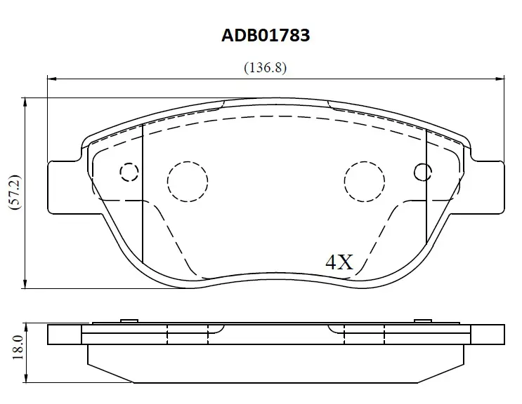 Тормозные колодки дисковые, комплект ALLIED NIPPON ADB01783 1441279295 H2A DA