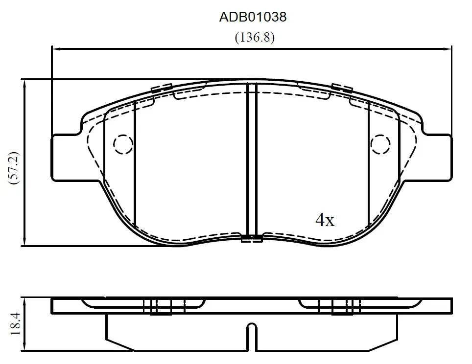 Тормозные колодки дисковые, комплект ALLIED NIPPON 1441279296 76I DC ADB01038