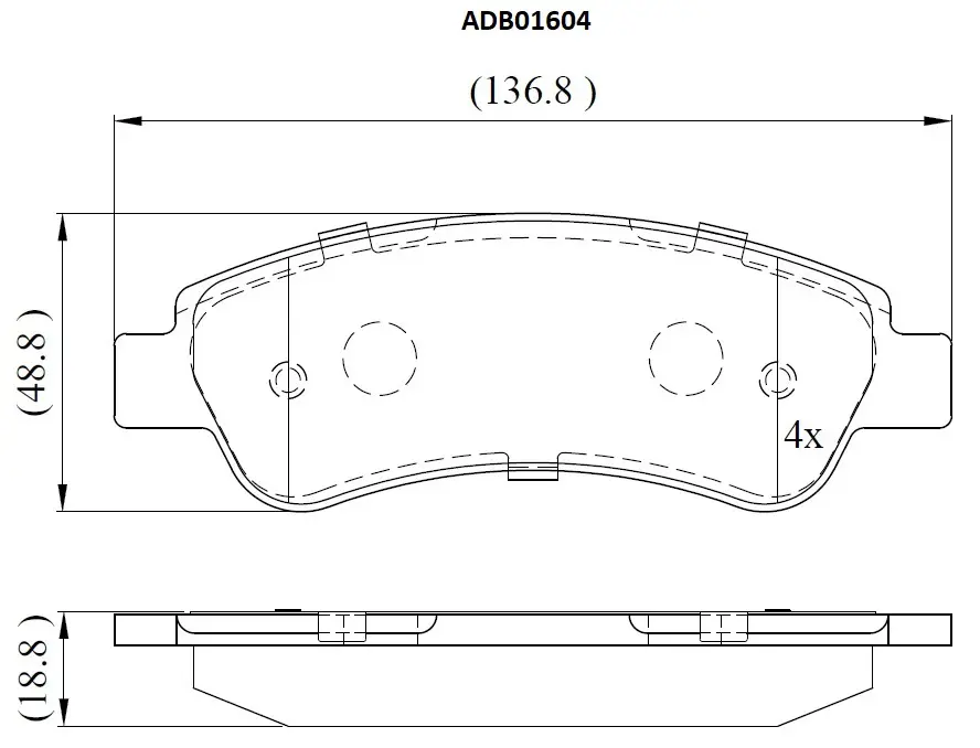 Тормозные колодки дисковые, комплект ALLIED NIPPON ADB01604 1441279299 6N N3O76