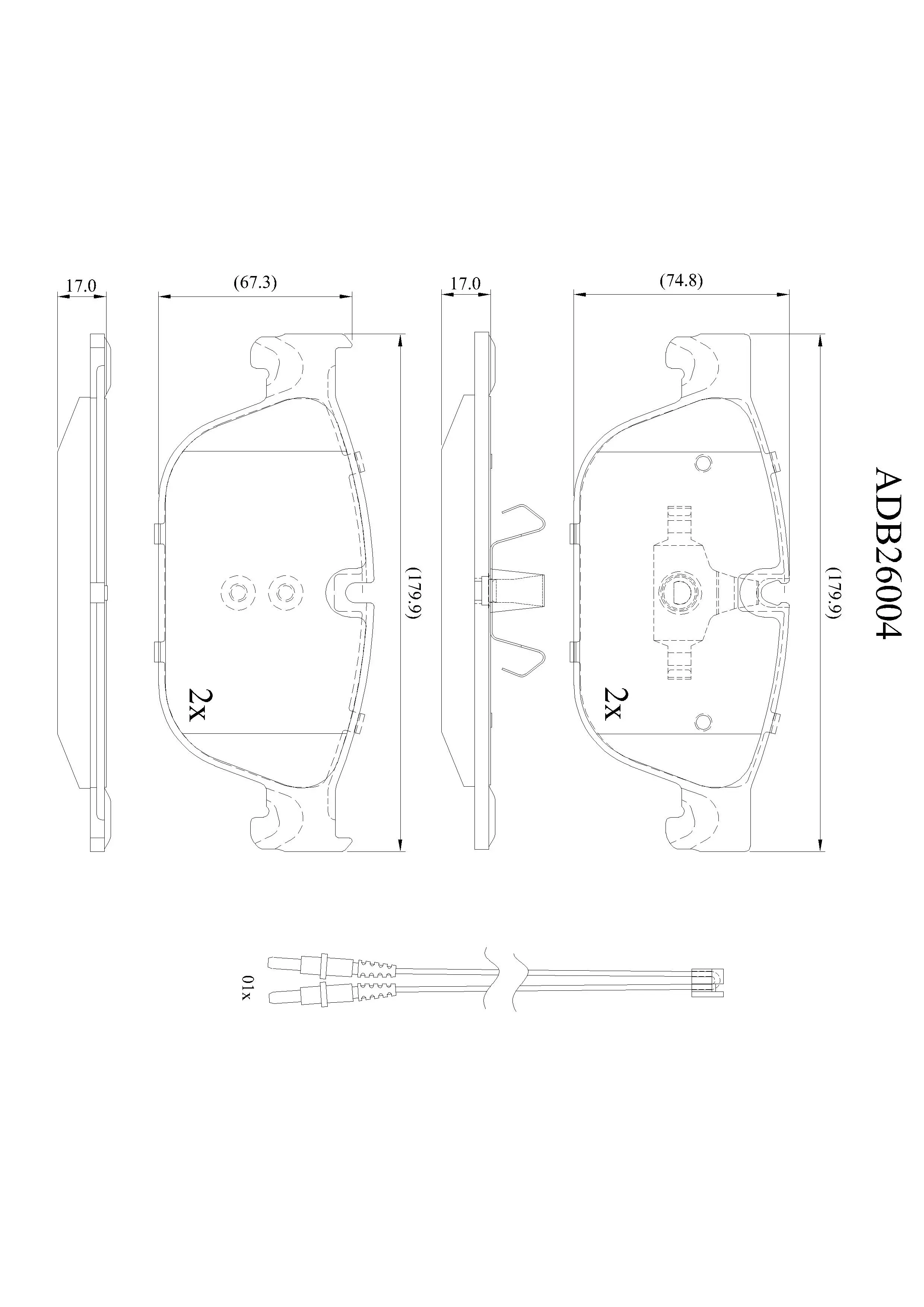 Тормозные колодки дисковые, комплект ALLIED NIPPON FCV 1W 1441279307 ADB26004