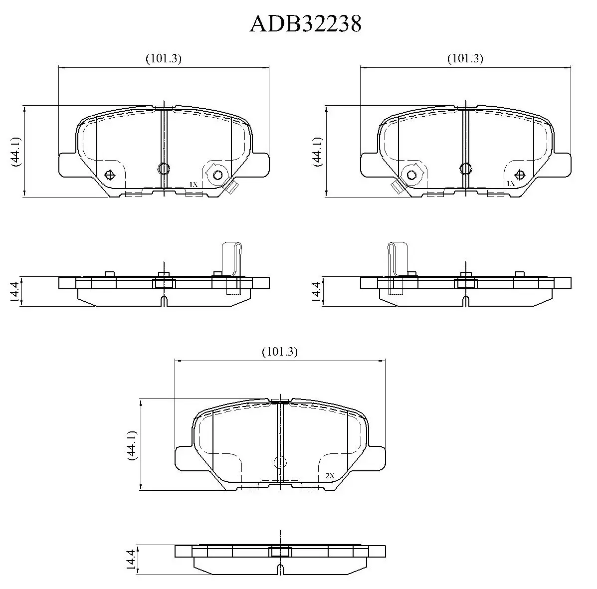 Тормозные колодки дисковые, комплект ALLIED NIPPON ADB32238 UPQH52 A 1441279314 изображение 0