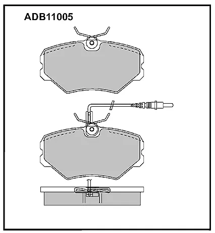 Тормозные колодки дисковые, комплект ALLIED NIPPON 1441279324 ADB11005 1BECX 2V изображение 0