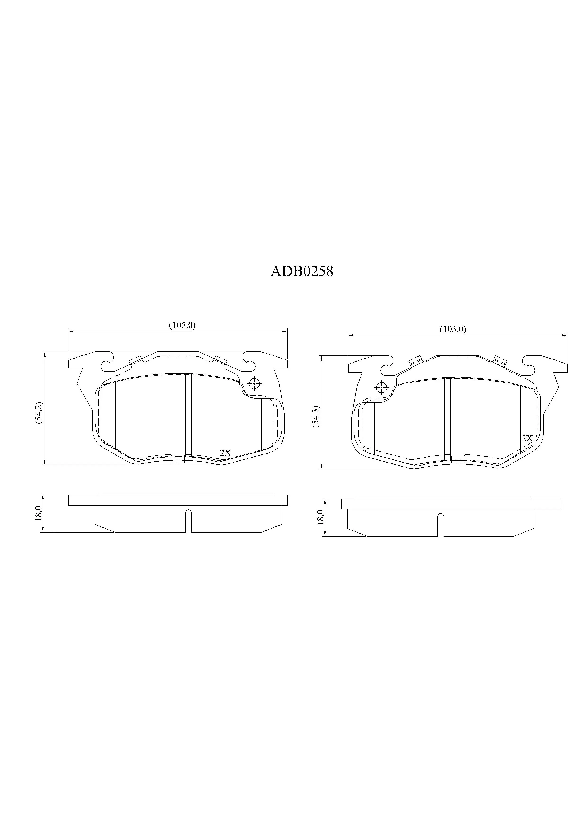 Тормозные колодки дисковые, комплект ALLIED NIPPON 99QM H4 ADB0258 1441279328 изображение 0