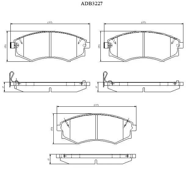 Тормозные колодки дисковые, комплект ALLIED NIPPON ADB3227 6D AJE 1420933475 изображение 0