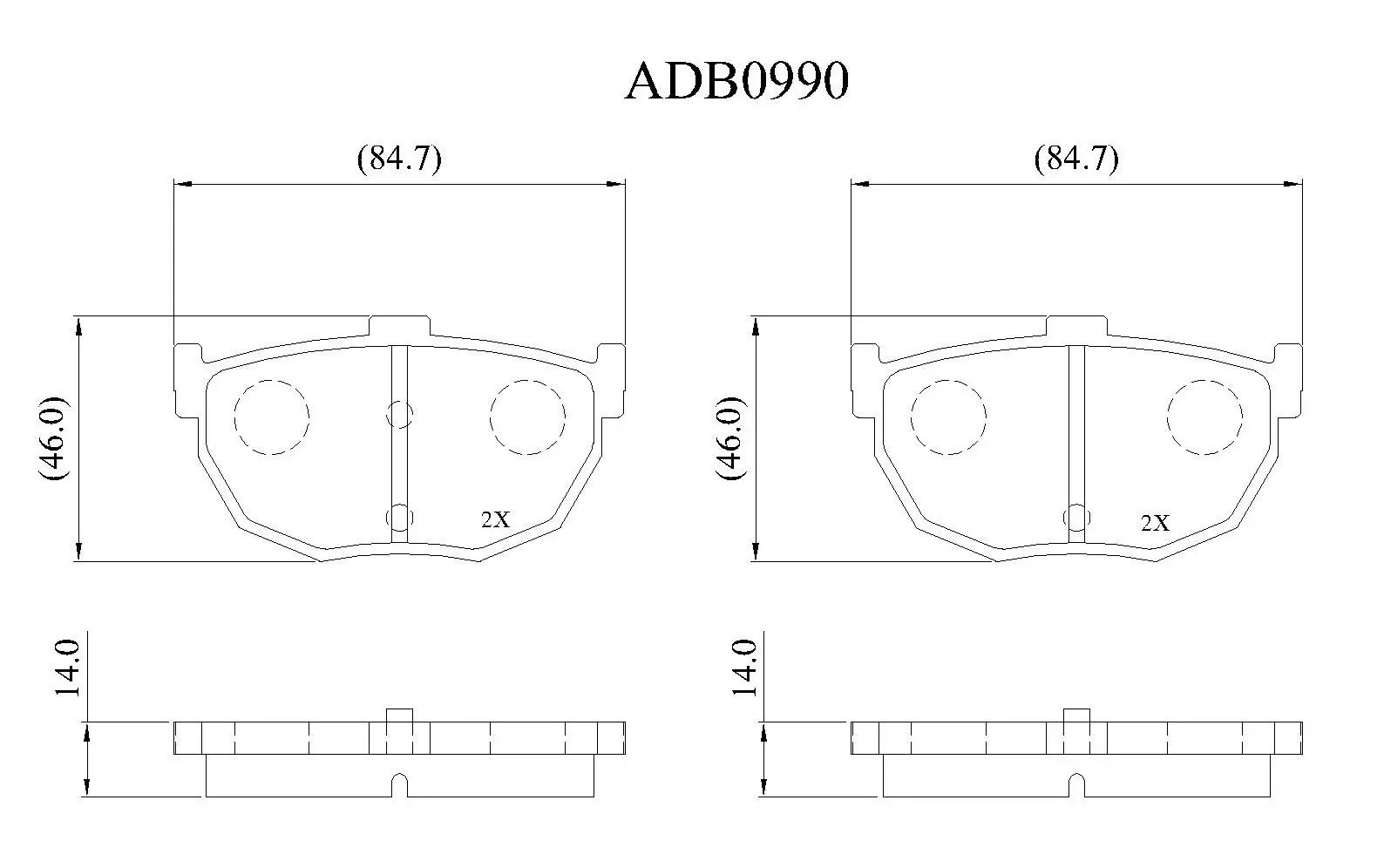 Тормозные колодки дисковые, комплект ALLIED NIPPON ADB0990 TYXJ A5 1441279402 изображение 0