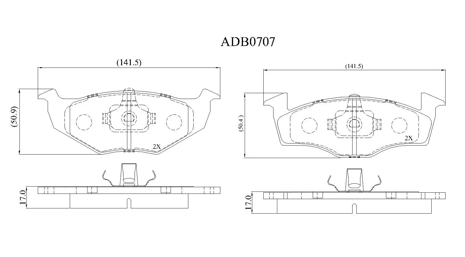 Тормозные колодки дисковые, комплект ALLIED NIPPON 1441279415 O72OD E2 ADB0707