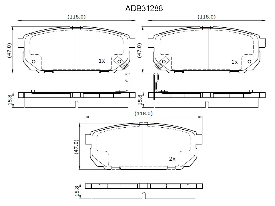 Тормозные колодки дисковые, комплект ALLIED NIPPON 4I WMJ 1441279436 ADB31288