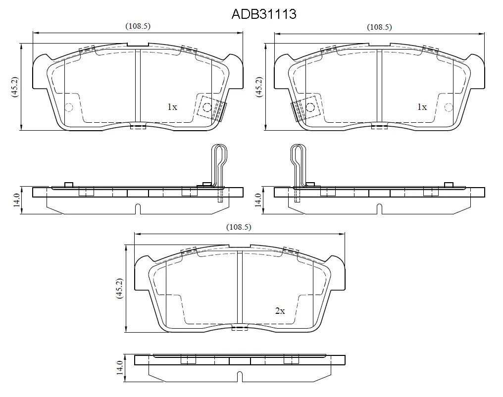 Тормозные колодки дисковые, комплект ALLIED NIPPON ADB31113 1420939989 OOR7 Z5