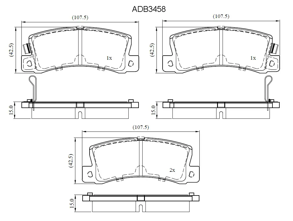 Тормозные колодки дисковые, комплект ALLIED NIPPON MQB C8H ADB3458 1420934806