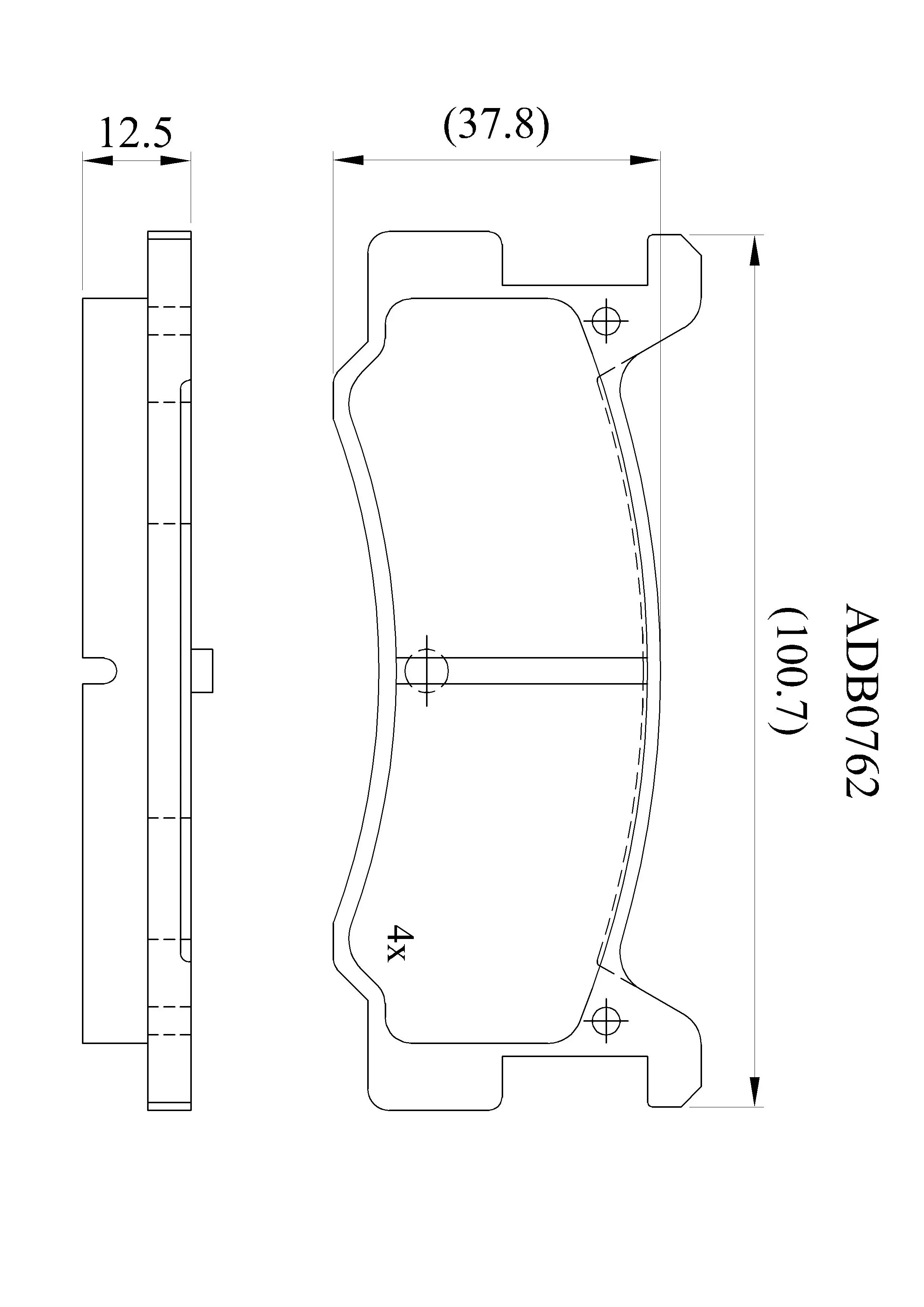 Тормозные колодки дисковые, комплект ALLIED NIPPON WH3 2W 1441279469 ADB0762 изображение 0