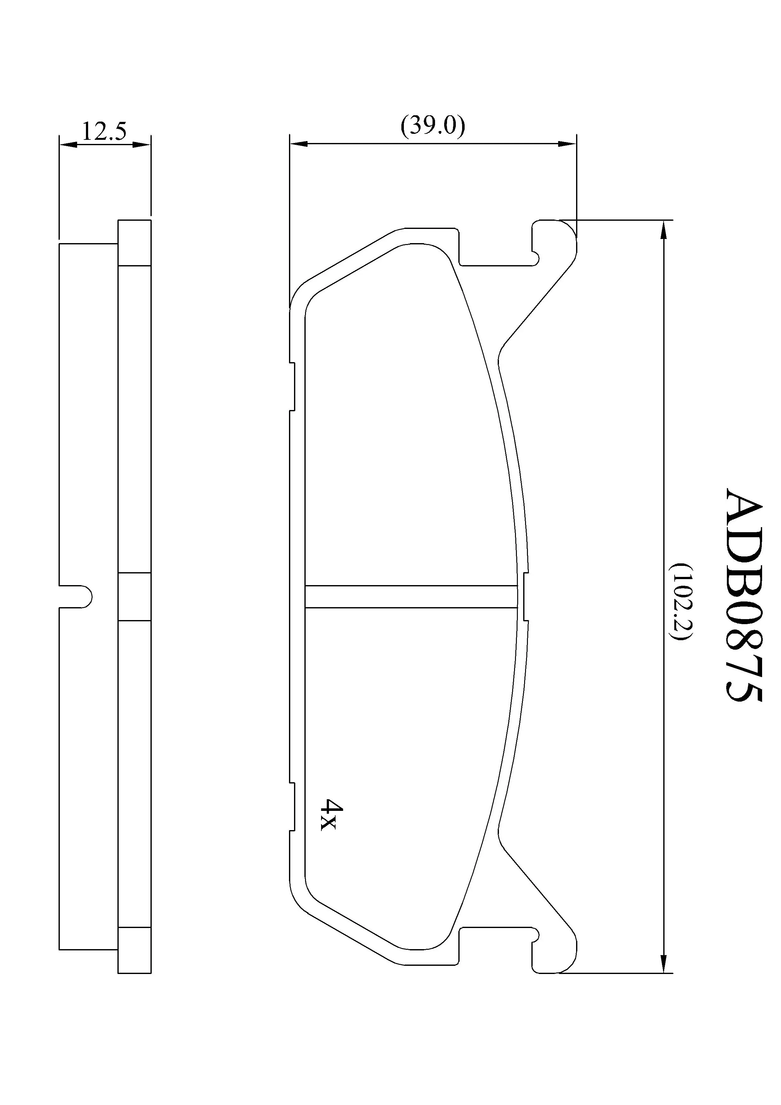 Тормозные колодки дисковые, комплект ALLIED NIPPON ADB0875 6MU B7 1441279472