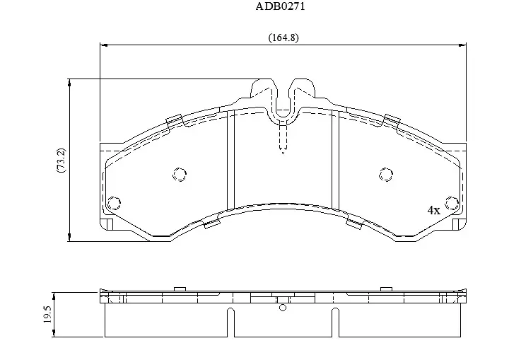 Тормозные колодки дисковые, комплект ALLIED NIPPON ADB0271 17Z I0 1441279475 изображение 0