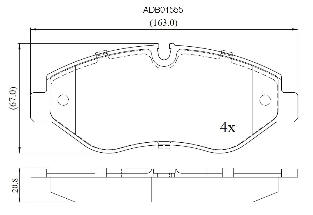 Тормозные колодки дисковые, комплект ALLIED NIPPON ADB01555 1441279479 7UF 27
